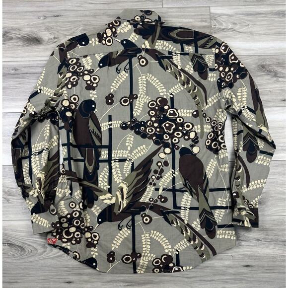 Paul Smith Tropical Bird Parrot Hawaiian All Over Print Abstract Dress‎ Shirt L - Picture 4 of 4